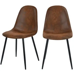 RENDEZ VOUS DECO Chaise Malrik marron vieilli (lot de 2) pas cher