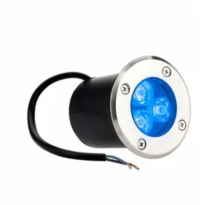ECOLIFE LIGHTING Spot Encastrable de Sol LED - 3X1W - Bridgelux - 12V - BleuVendu parmanomano
