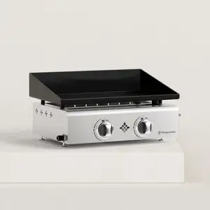 VIVAPLANCHA Plancha gaz Gaspacho 2 feux émaillée 4 à 6 pers. Piezo mécanique doubl... pas cher