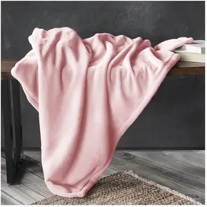 VISCOSOFT Plaid douceur flanelle - - Rose Couleur : Rose Taille : 150x200 cm pas cher