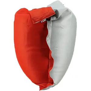 SHELTO Pouf xxl 125 x 175 - gris cloud/orange pas cher