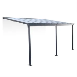 Comparateur de prix : SWEEEK Pergola murale 3x4 m en aluminium et polycarbonate avec gouttière. adossée. Avenio