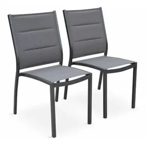 sweeek - Set van 2 stapelbare chicago stoelen van aluminium en textileen pas cher