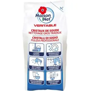 Nettoyant multi surfaces MAISON NET cristaux de soude gros travaux 2kg pas cher