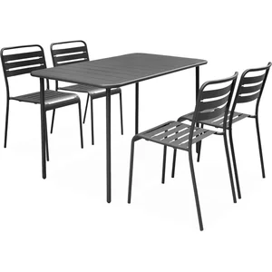 sweeek - Metalen tuintafel, amelia, 4 stoelen, 120x70xh725cm (122kg) pas cher