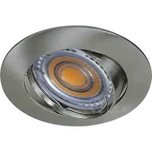 Spot LED encastrable orientable - LAMPESECOENERGIE - Alu brossé - Blanc chaud - GU10 - 7W - 350 Lm pas cher