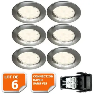 Spot LED encastrable complet - LAMPESECOENERGIE - Alu Brossé - 5W - GU...Vendu parcdiscount