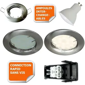 Spot LED encastrable orientable - LAMPESECOENERGIE - Gris - 5W - GU10 - Intérieur pas cher