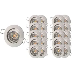 Spot encastrable fixe LED - LAMPESECOENERGIE - GU10 - Blanc chaud - Lot de 20 pas cher