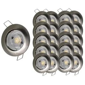 Spot LED Fixe Alu Brossé Blanc Chaud 38° - LAMPESECOENERGIE - Lot de 20 pas cher