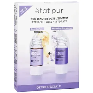 Etat Pur Duo d'Actifs Purs Jeunesse Resvératrol 15ml + Acide Hyaluronique 15ml pas cher
