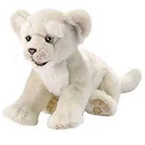 Anima Lionceau blanc couché 32cm pas cher