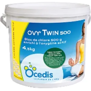 Chlore enrichi à l'oxygène actif Ovytwin 500 g pas cher