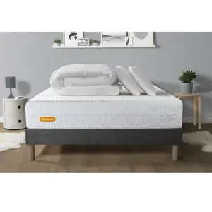 Septnuits Pack Matelas + Sommier Gris 160x200 Memo Bio Mousse A Memoir... pas cher