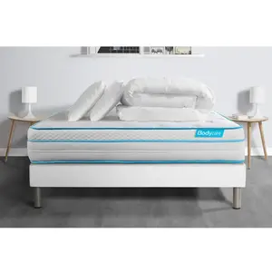 Comparateur de prix : Bodycare Pack Bodyzone+ 140x190 Ressorts Ensaches, Visco 5 Zones Ultra Epaisseur + Couette + 2 Oreillers
