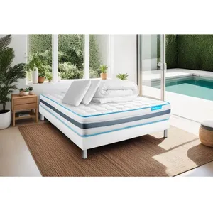 Bodycare Pack Bodyzone 140x200 Ressorts Ensaches 3 Zones Ultra Epaisseur + Couette + 2 Oreillers pas cher