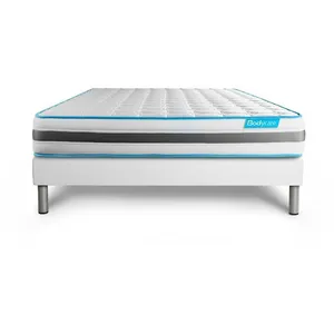 Ensemble sommier matelas 140x200 Bodyzone Ressorts ensachés - 24 cm - Ferme - sommier blancVendu paramazon