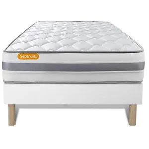 SEPTNUITS Ensemble sommier matelas 90x190 Memo Spring Ressorts ensachés et mémoire de forme - Ferme pas cher