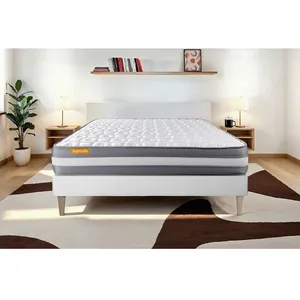 Comparateur de prix : SEPTNUITS Ensemble sommier matelas 160x200 Memo Plus Mémoire de forme - Ferme - Blanc