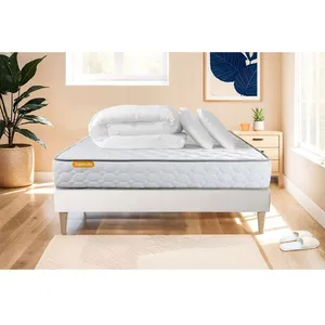 Comparateur de prix : Septnuits Pack Matelas Memo + Sommier 160x200 + 2 Oreillers Memoire De Forme