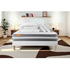 Septnuits Pack Matelas + Sommier 140x200 Memo Plus Memoire De Forme 3 ... pas cher
