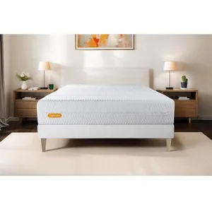 SEPTNUITS Ensemble sommier matelas 160x200 Memo bio Mémoire de forme - 26 cm - Equilibré - sommier blanc pas cher