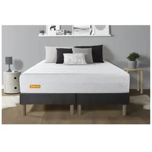 SEPTNUITS Ensemble sommier matelas 160x200 Memo bio Mémoire de forme - 26 cm - Equilibré - double sommiers gris pas cher