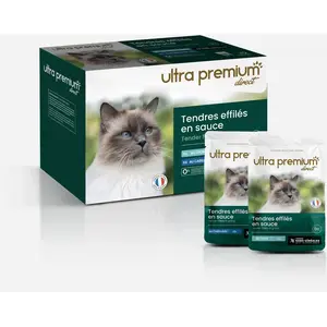 Sachets fraîcheur pour chat sans céréales - Tendres effilés en sauce Thon / Cabillaud pas cher