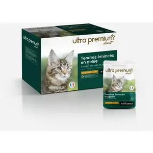 Sachets Fraîcheur Chaton / Chat adulte Sans Céréales - Tendres émincés en gelée riches en poulet pas cher