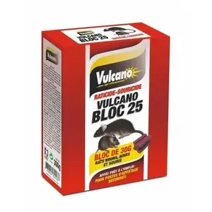 Vulcano Blocs 25 Hydrofuges Raticide-Souricide (240gr) pas cher