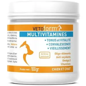 Vetoform Vétoform Multivitamines et Vitalité Complément Alimentaire Chien et Chat 100gr pas cher