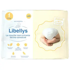 Libellys Couches Non-Irritantes Dermo-Sensitives T1 (2-5 kg) x 26 pas cher