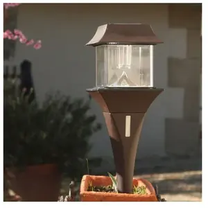WATT&HOME Applique solaire Pagode - Marron - LED - Extérieur - Jardin