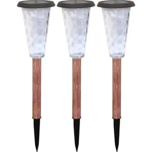 Natec Lot de 3 balises solaires - Canopo - 20 lumens - Beige pas cher