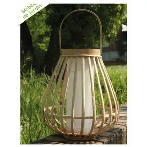 WATT&HOME Lampe solaire en bambou - Marta - Beige pas cher