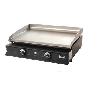 Plancha à gaz IBISSA 2 feu - Plaque INOX et caisson INOX - IB12F - Gaz - IBISSA