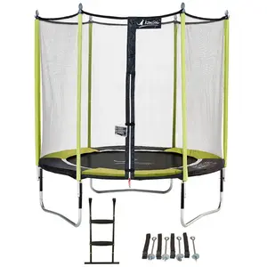 Kangui - Trampoline de jardin 244 cm + filet de sécurité + échelle + k... pas cher