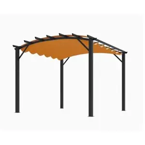 Comparateur de prix : HABRITA Pergola Structure Mixte 11,22 M2 - Toile Couleur Rouille