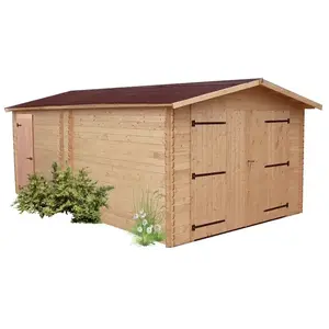 HABRITA Garage emboîté - 28 mm - Avec toiture en plaques ondulées - 20,98 m²