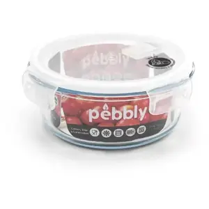 Boîte hermétique PEBBLY ronde en verre borosilicate 950ml pas cher