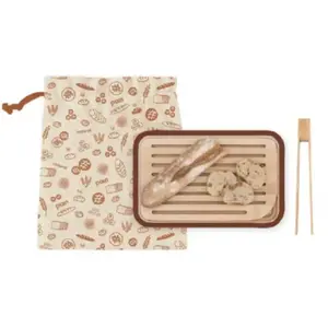Pebbly NBA185 Set Planche, Pince à Toast et Sac à Pain pas cher
