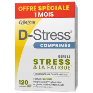 Synergia D-Stress Comprimé Pack Eco 1 Mois Boite de 120 comprimésVendu paratida-sante-discount-fr