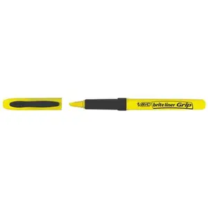 Surligneur De Poche Bic Briteliner Grip jaune pas cher