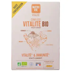 Nutrivie Complexe Vitalité Bio 20 ampoules pas cher