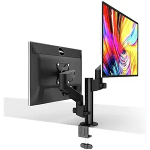 Urban Factory FLEXEE LIGHT - Kit de montage (bras pour moniteur) - ressort - pour 2 écrans LCD - ergonomique, double - acier, aluminium, plastique - noir - Taille d'écran : 17"-32" - montrable sur bureau pas cher