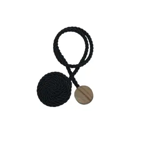 SECODIR Bali - Embrasse rideau textile magnétique sans perçage Coloris - Noir