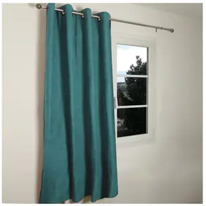SECODIR Ottawa - Rideau thermique occultant jacquard 140x180 cm Coloris - Bleu canard pas cher