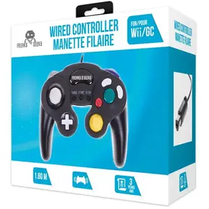 Manette FREAKS AND GEEKS fonction turbo & slow Blanc pour Gamecube/Wii pas cher