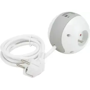 WATT&CO Multiprise Watt Ball 2×16A + 1×6A + USBA+C - blanc - Watt and Co pas cher