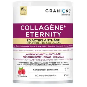 Granions - Collagène Eternity - Collagène marin - 85g Poudre Goût Framboise pas cher